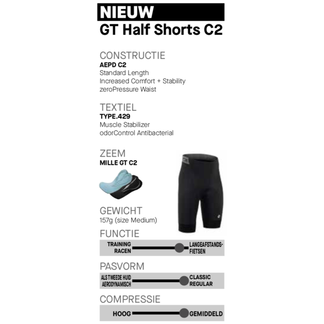 Assos Mille GT Half Shorts C2 Broek Zwart