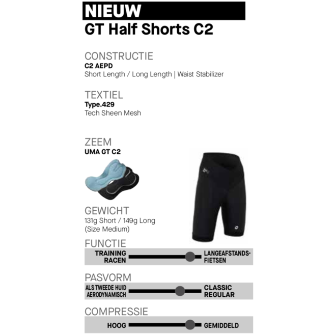 Assos UMA GT Half Shorts C2 Kort Damesbroek Zwart