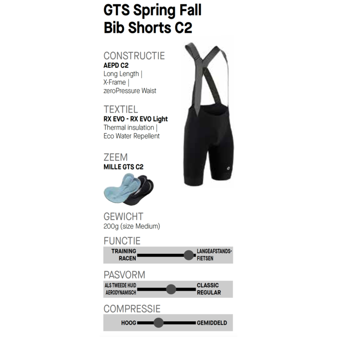 Assos Mille GTS Spring Fall Bib Shorts C2  Zwart