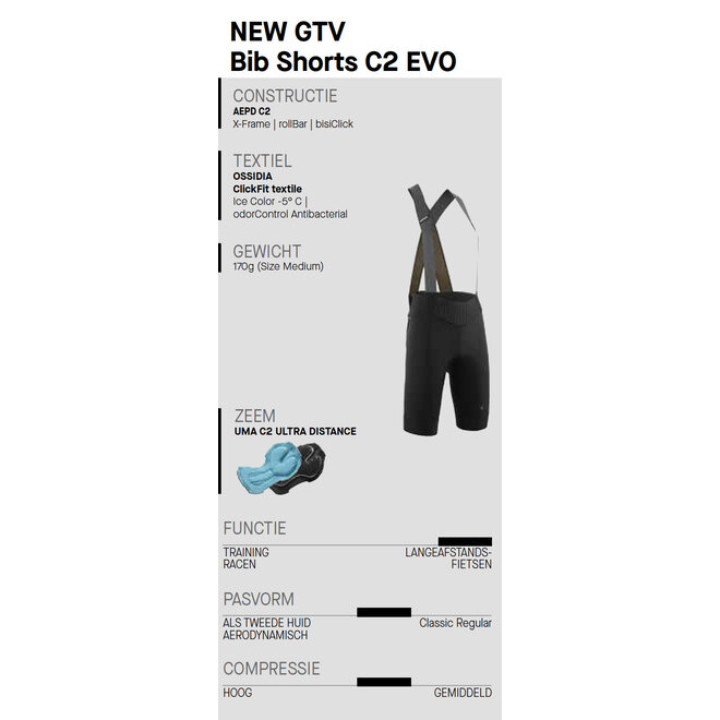 Assos UMA GTV Bib Shorts C2 EVO Damesbroek Zwart