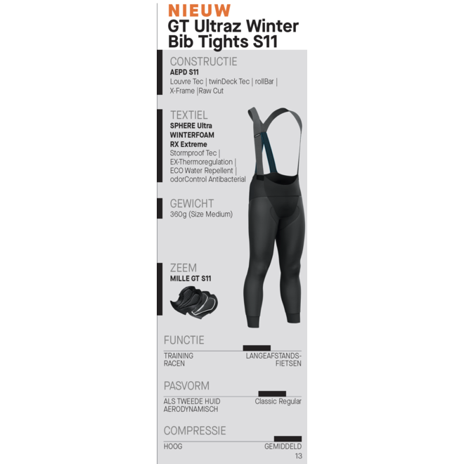 Assos Mille GT Ultraz Winter Bib Tights S11 Zwart