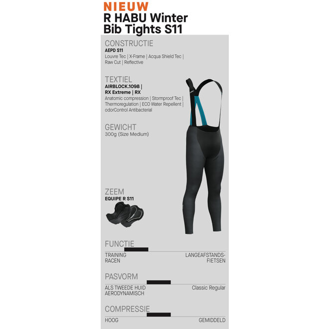 Assos Equipe R Habu  Winter Bib Tights S11 Zwart