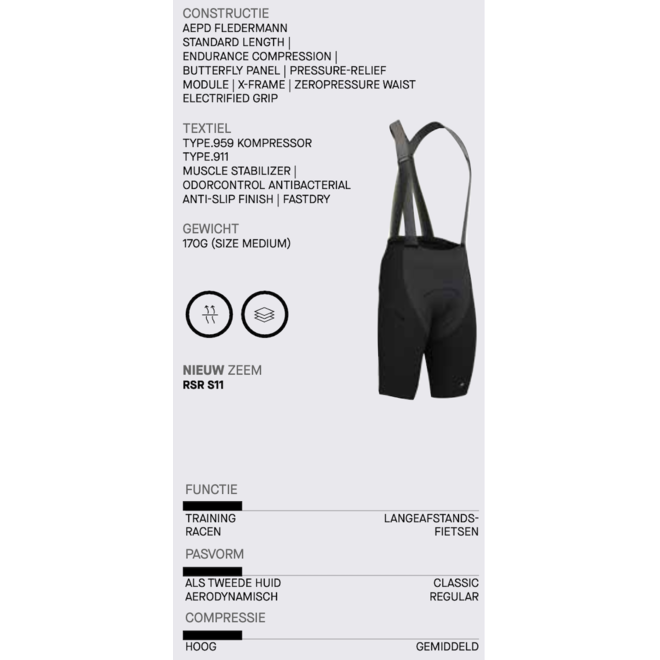 Assos Equipe RSR Bib Shorts S11 Zwart