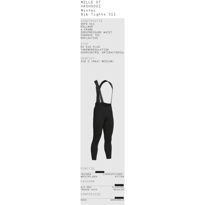 Assos MILLE GT Hashoogi Winter Bib Tights S11 Heren Zwart