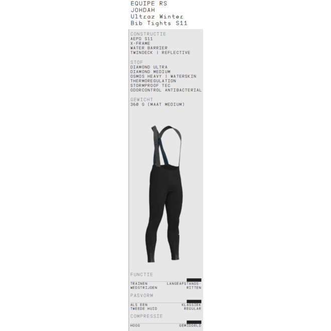 Assos Equipe RS Johdah Ultraz Winter Bib Tights S11 Zwart