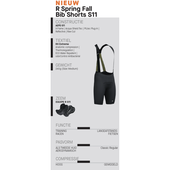 Assos Equipe R Spring Fall Bib Shorts S11 BOSS x ASSOSZwart