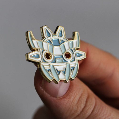 Creamlab Ancient Boo Mask Pin (Soft Enamel) by Angry Hedgehog