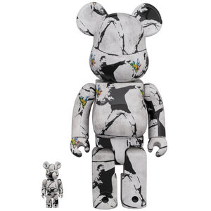 Medicom Toy 400% & 100% Bearbrick Set - Flower Bomber (Banksy)