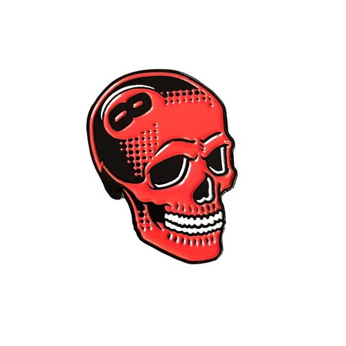 Creamlab 8 Ball Skull Pin (Soft Enamel) by Tizieu