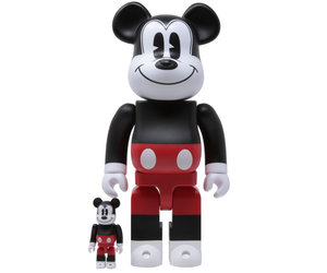 Medicom Toys 400% & 100% Bearbrick Set - Mickey Mouse (R&W 2020)