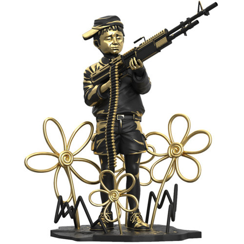 Mighty Jaxx Crayon Shooter (LA Gold Edition) by Brandalised x Banksy