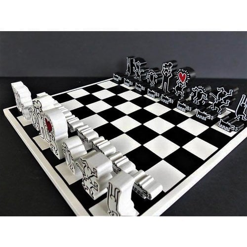 Vilac Chess Set (Black & White) by Keith Haring