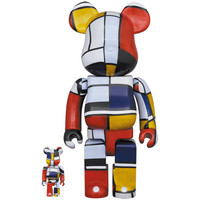 400% & 100% Bearbrick Set - Piet Mondriaan