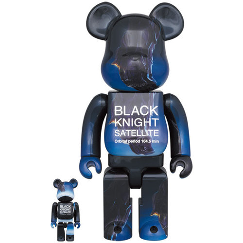Medicom Toy 400% & 100% Bearbrick Set - Black Knight Satellite