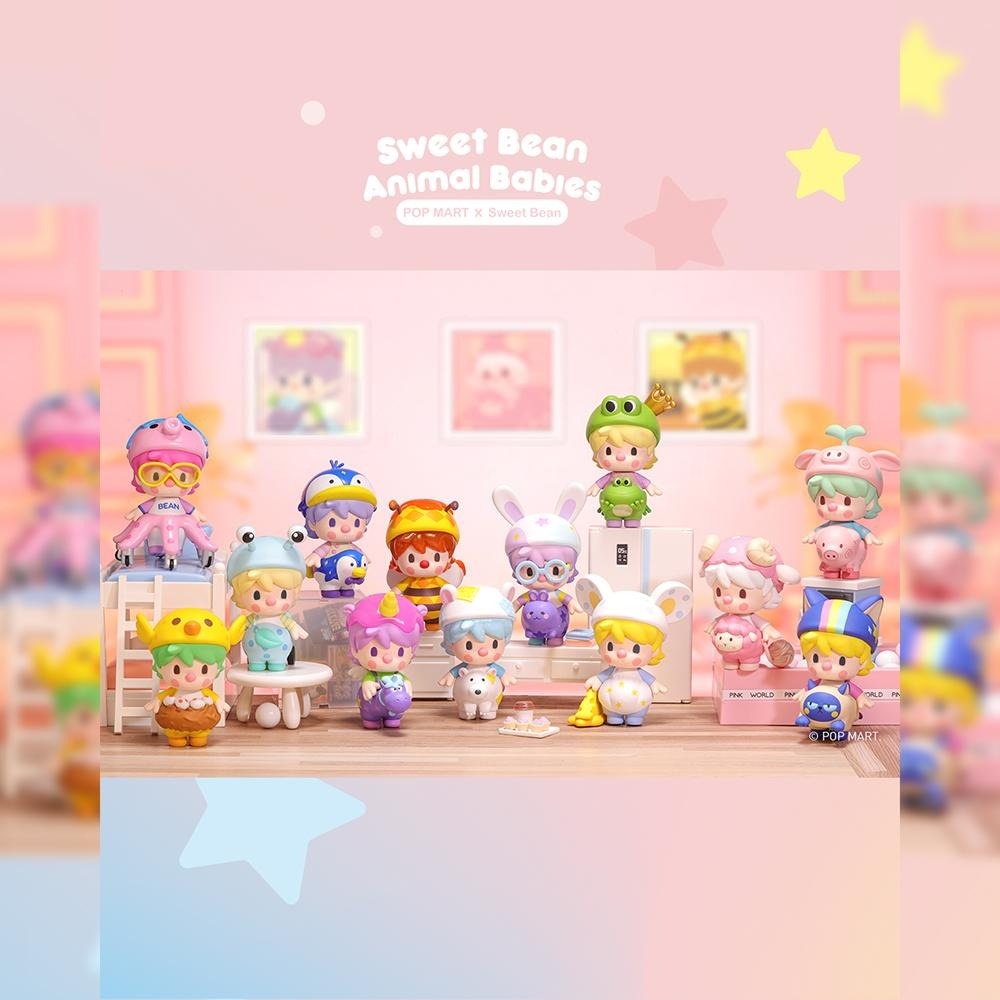 POP MART Sweet Bean Growth Illustration Series – 3 Personaggi Casuali (Non Ripetuti) – Figura Da Collezione In Box, Regalo Originale