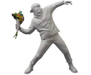 Medicom Toy Flower Bomber Sculpture (White) by Banksy x BRANDALISM