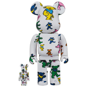 Medicom Toy 400% & 100% Bearbrick set - Grateful Dead (Dancing Bears Pattern)