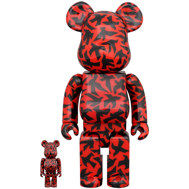 400% & 100% Bearbrick Set - The Birds (Alfred Hitchcock) by Medicom To