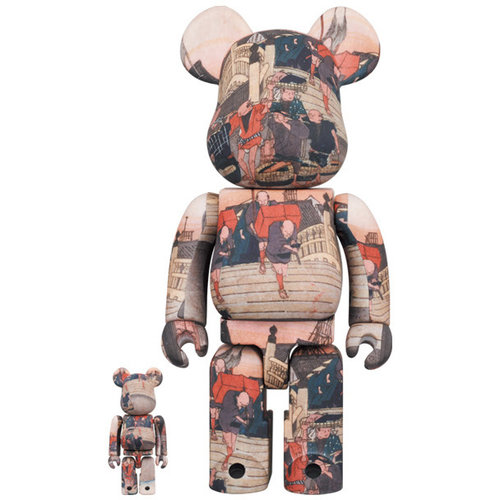 Medicom Toy 400% & 100% Bearbrick set - ''The 53 Stations'' (Utagawa Hiroshige)