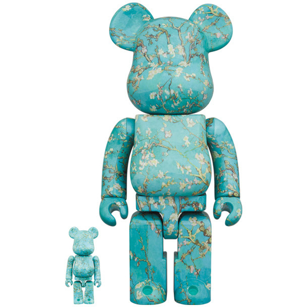 400% & 100% Bearbrick Set - Vincent Van Gogh (Almond Blossoms) by