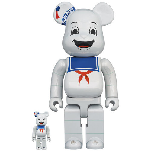 Medicom Toy 400% & 100%  Bearbrick set - Stay Puft Marshmallow Man (White Chrome)
