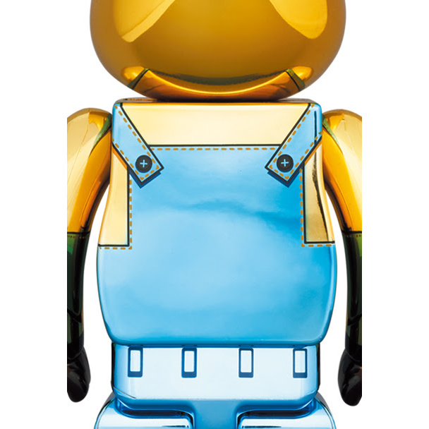 400% & 100% Bearbrick set - Minion Kevin (Chrome ed.) by Medicom