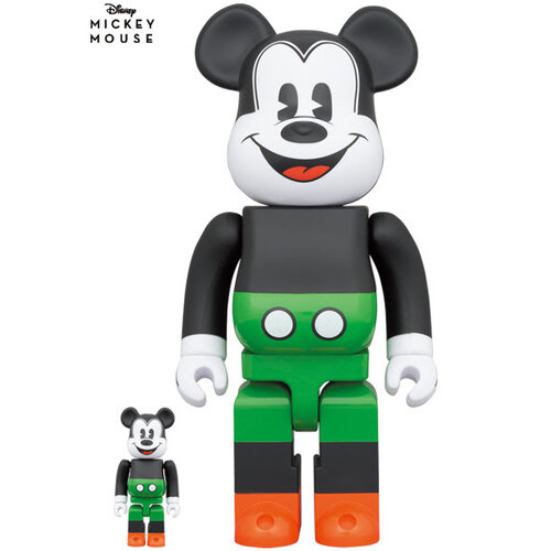 Medicom Toy 400% & 100% Bearbrick Set - Mickey Mouse (1930's Poster)