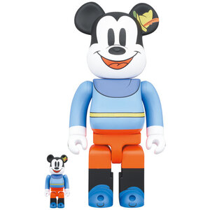 Medicom Toy 400% & 100% Bearbrick Set - Mickey Mouse (Brave Little Tailor)