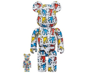 400% & 100% Bearbrick Set - Keith Haring v9 (Dancing Dogs) by