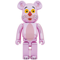 400% & 100% Bearbrick set - Pink Panther (Chrome ed.) by Medicom