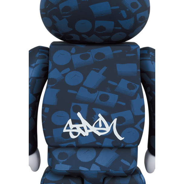 400% & 100% Bearbrick Set - Stash (Blue pattern) by Medicom Toys