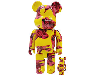 Medicom Toy 400% & 100% Bearbrick set - Andy Warhol (Cow Wallpaper)