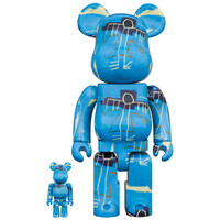 400% & 100% Bearbrick Set - Jean-Michel Basquiat v9 (Blue Angel)