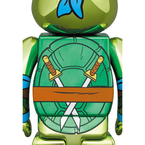 Medicom Toy 400% & 100% Bearbrick Set - Leonardo Chrome (Teenage Mutant Ninja Turtles)