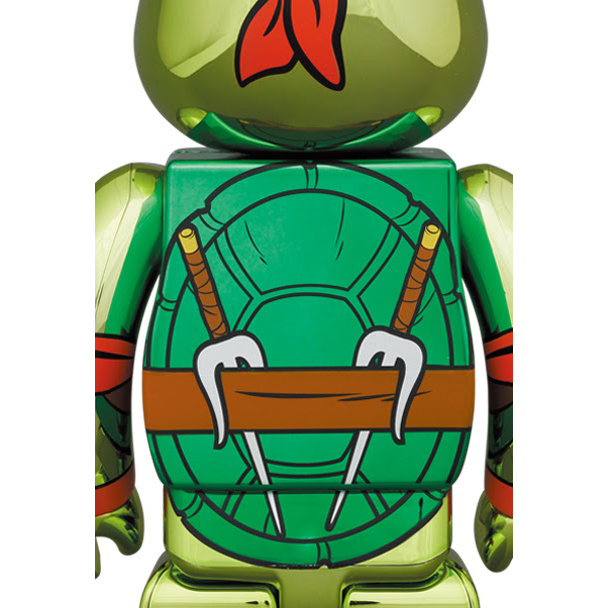 400% & 100% Bearbrick Set - Raphael Chrome (Teenage Mutant Ninja