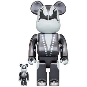 Medicom Toy 400% & 100% Bearbrick set - KISS Demon (Chrome ed.)