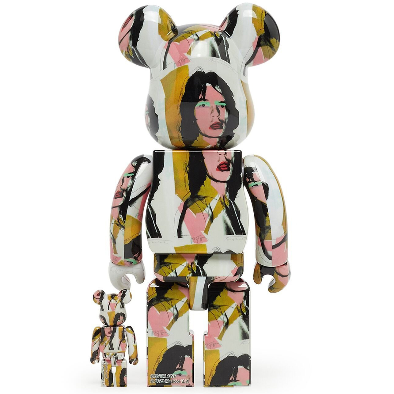 Medicom Toy 400% & 100% Bearbrick Set - Mick Jagger (Andy Warhol)