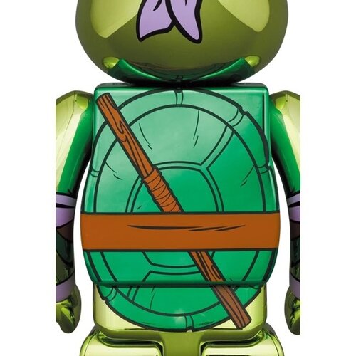 Medicom Toy 400% & 100% Bearbrick Set - Donatello Chrome (Teenage Mutant Ninja Turtles)