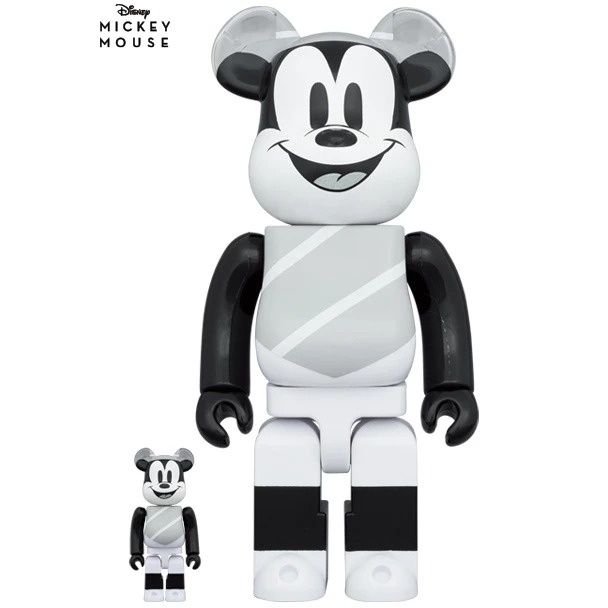 400% & 100% Bearbrick Set - Mickey Mouse (Hat and Poncho) - Mintyfresh