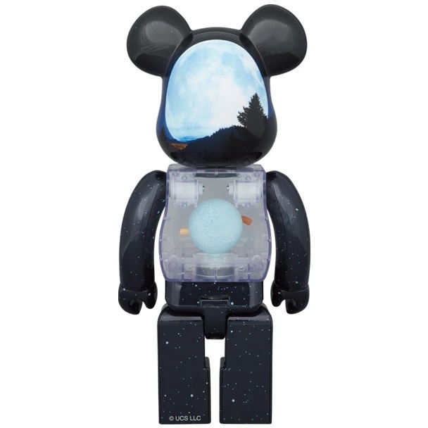 400% & 100% Bearbrick Set - E.T. (Light Up edition) by Medicom Toy