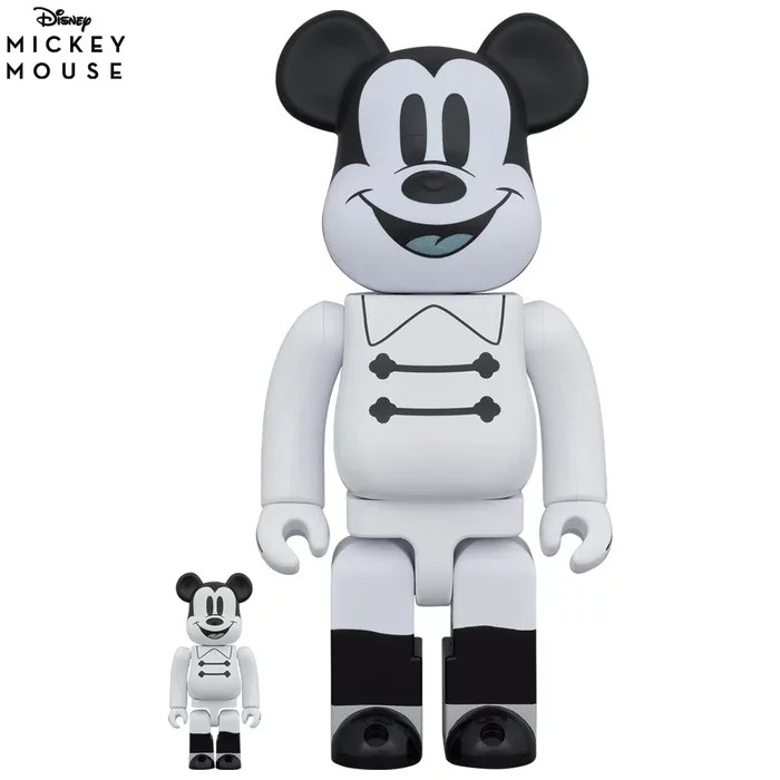 400% & 100% Bearbrick Set - Mickey Mouse (Nighttime) - Mintyfresh