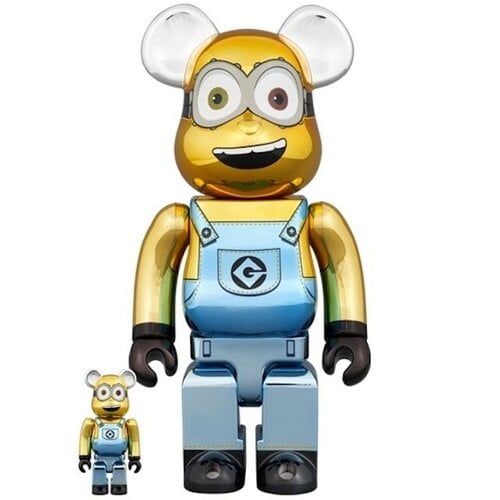 Medicom Toy [PO] 400%  + 100%  Bearbrick Set - Minion BOB (Chrome)