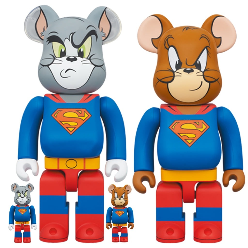 [PO] 400% u0026 100% Bearbrick set - Tom and Jerry (Superman Set)