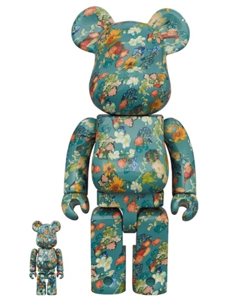 400% u0026 100% Bearbrick set - Vincent Van Gogh (50th Anniversary - Flora -  Mintyfresh