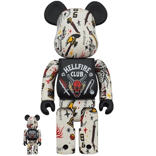 Medicom Toy 400% & 100% Bearbrick Set - Hellfire Club (Stranger Things)