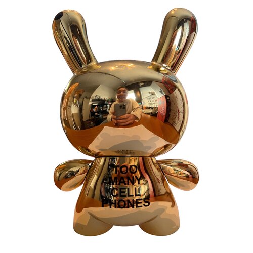 Kidrobot 8'' Too Many Cell Phones Dunny (Gold) by Zeitgeist Toys