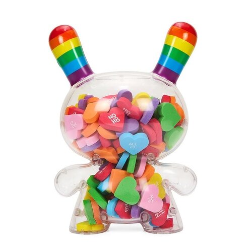 Kidrobot 8"NOH8: Rainbow Clear Shell Hearts Dunny by Kidrobot