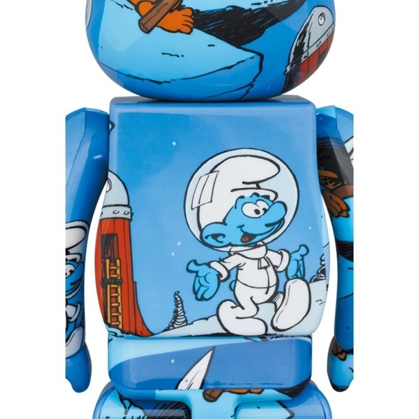 Medicom Toy 400% & 100% Bearbrick set - The Astrosmurf (The Smurfs)