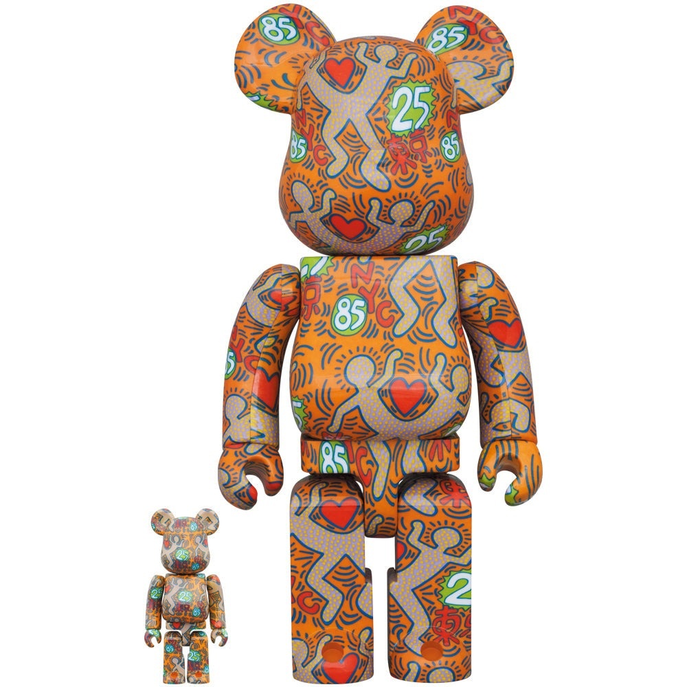 400% & 100% Bearbrick Set - Keith Haring v12 (BWWT 3) by Medicom