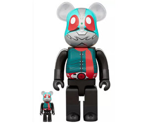 400% & 100% Bearbrick - Kamen Rider no. 2 + 1 by Medicom